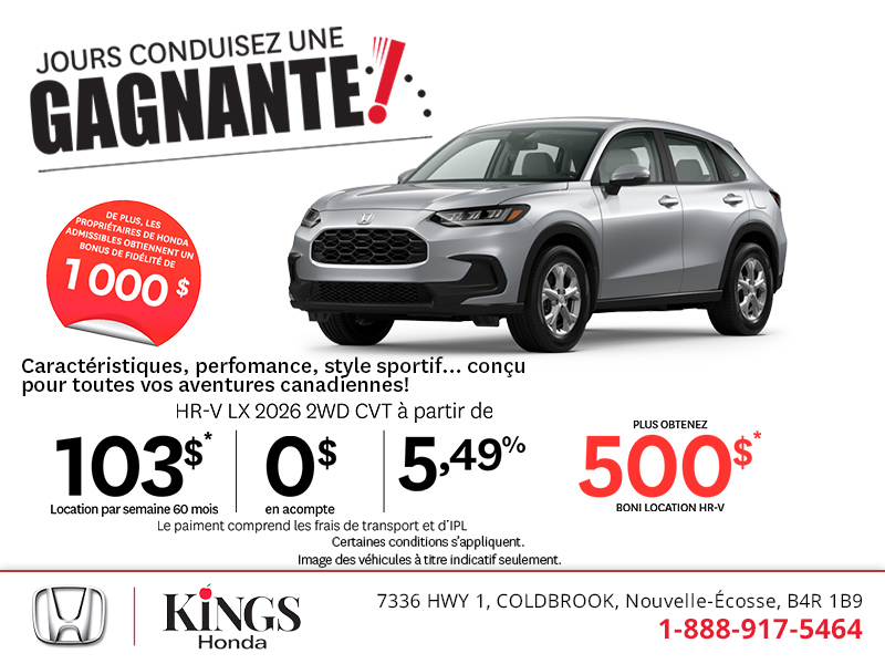 Obtenez le Honda HR-V 2026 !