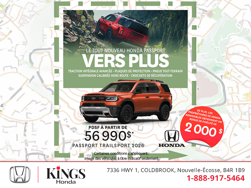 Procurez-vous le Honda Passport 2026 !