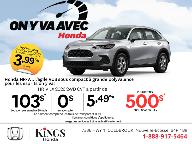 Obtenez le Honda HR-V 2026 !