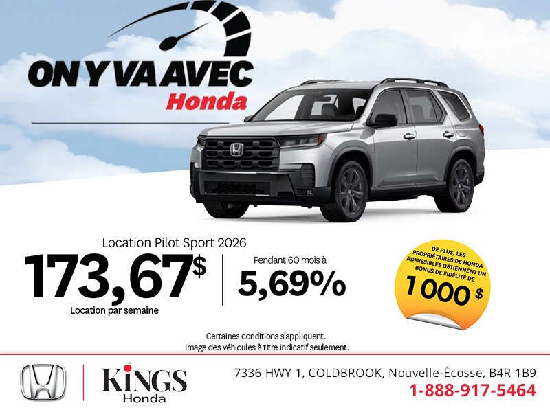 Obtenez le Honda Pilot 2026 !