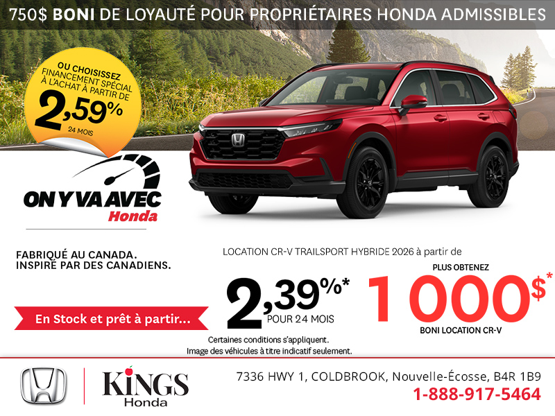 Obtenez le Honda CR-V Hybride 2026 !