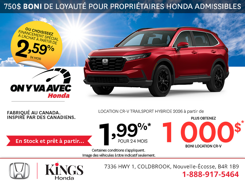 Obtenez la Honda CR-V Hybride 2026 !