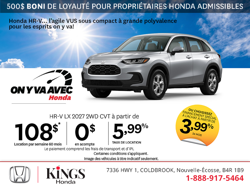 Obtenez la Honda HR-V 2027 !