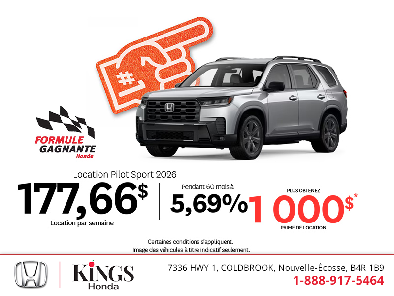 Obtenez la Honda Pilot 2026 !