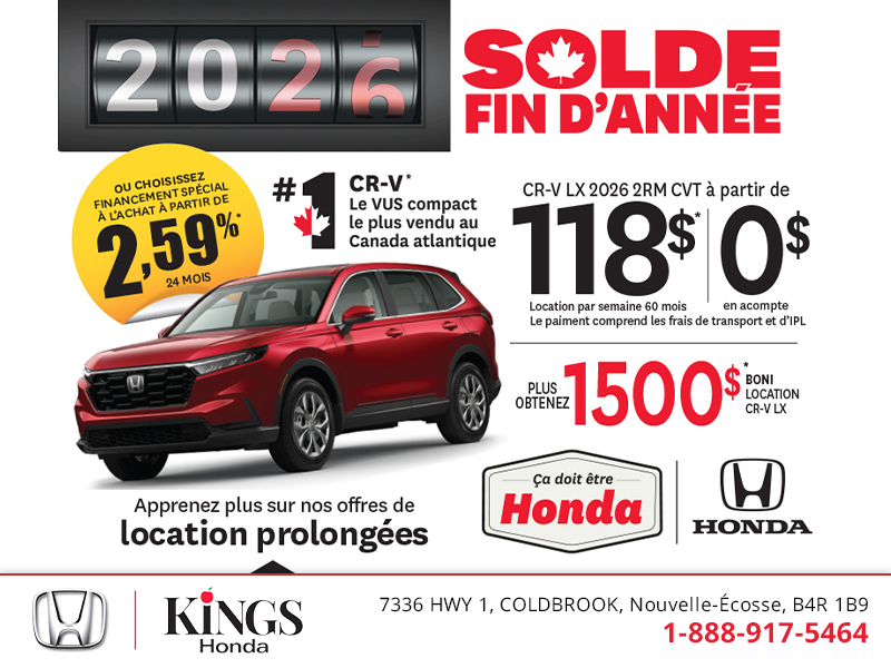 Obtenez la Honda CR-V 2026 !