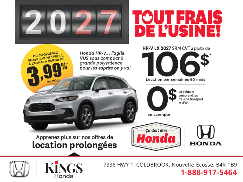 Obtenez la Honda HR-V 2027 !