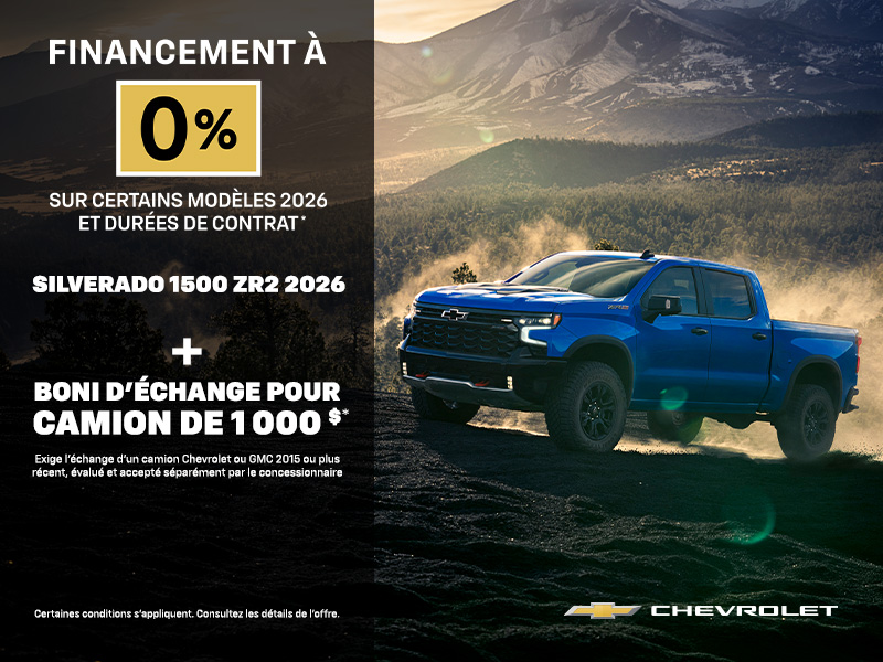 Le Chevrolet Silverado 1500 ZR2 2026