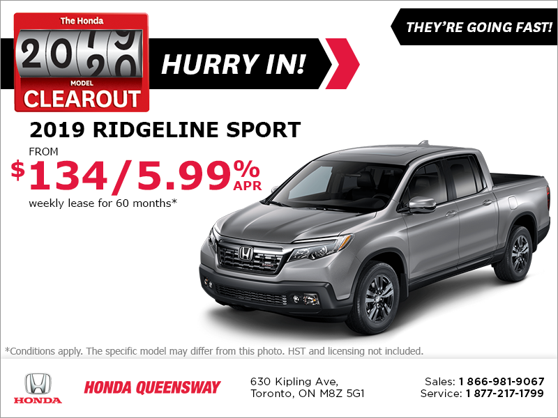 Lease the 2019 Honda Ridgeline!