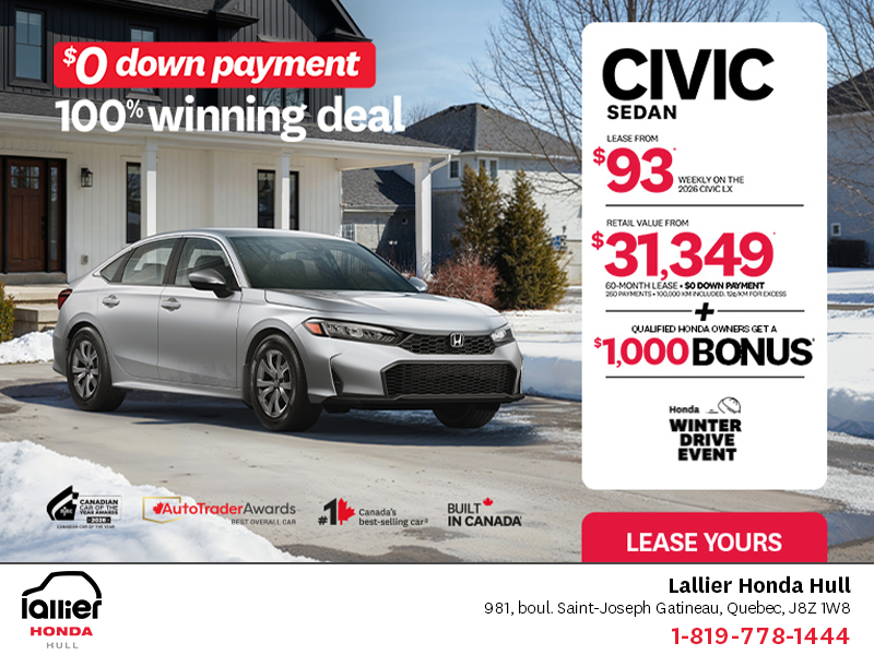 Get the 2026 Honda Civic Sedan!