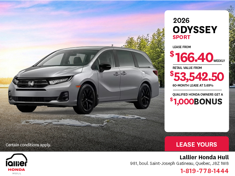 Get the 2026 Honda Odyssey!