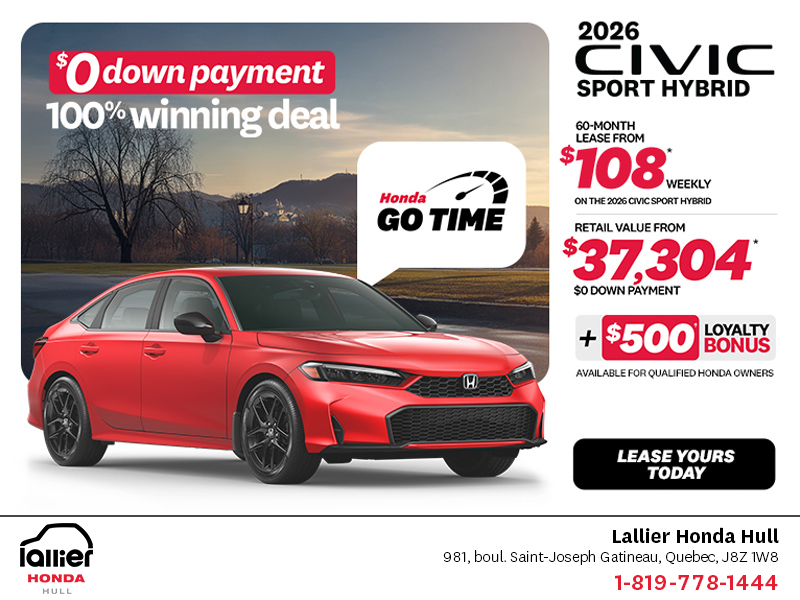 Get the 2026 Honda Civic Sedan Hybrid!