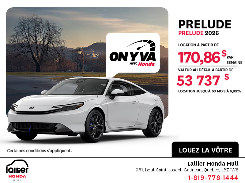 Obtenez la Honda Prelude 2026 !