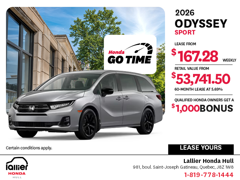 Get the 2026 Honda Odyssey!