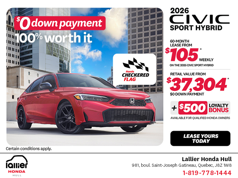 Get the 2026 Honda Civic Sedan Hybrid!