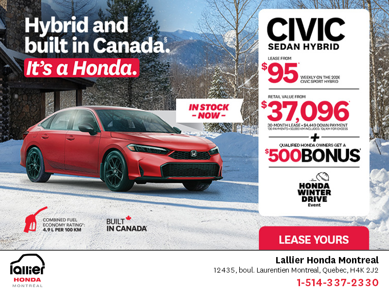 Get the 2026 Honda Civic Sedan Hybrid!