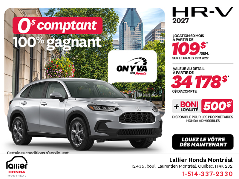 Obtenez la Honda HR-V 2027!