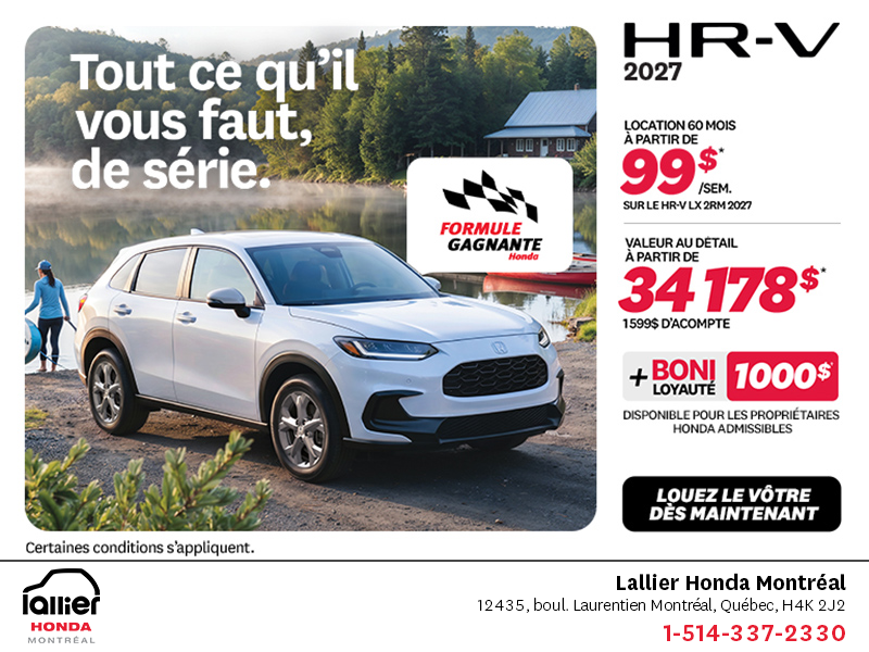 Obtenez la Honda HR-V 2027!