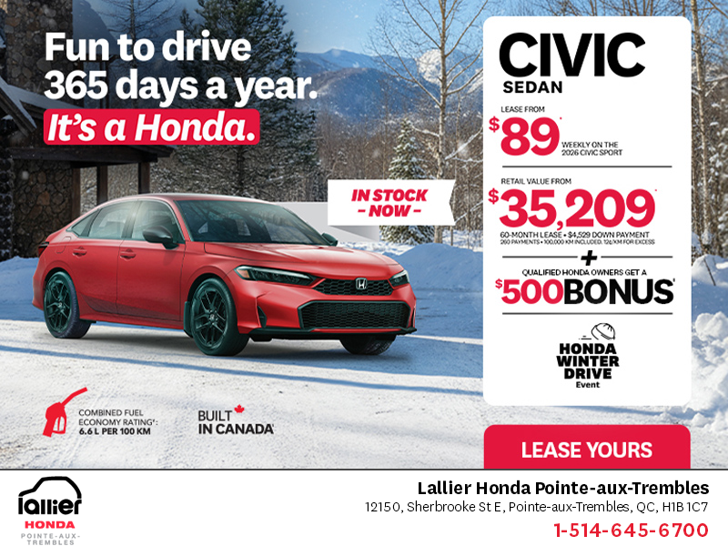 Get the 2026 Honda Civic Sedan!
