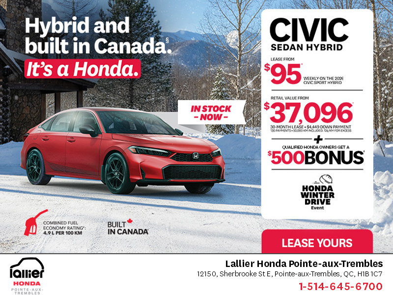 Get the 2026 Honda Civic Sedan Hybrid!