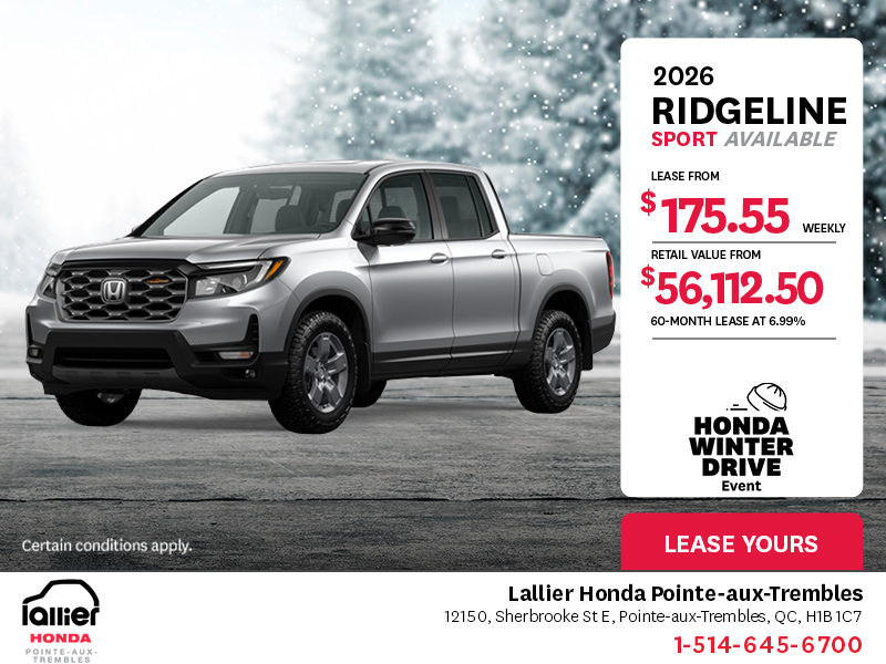 Get the 2026 Honda Ridgeline!