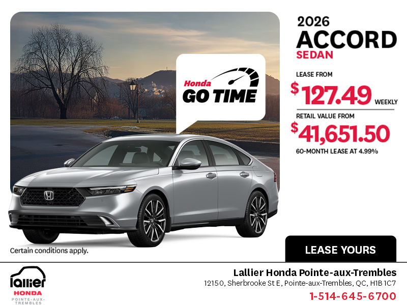 Get the 2026 Honda Accord!