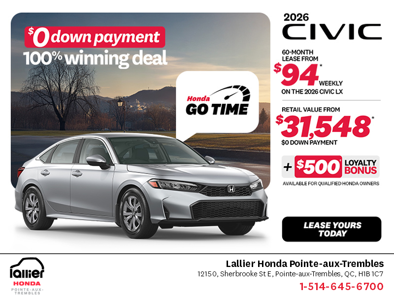 Get the 2026 Honda Civic Sedan!