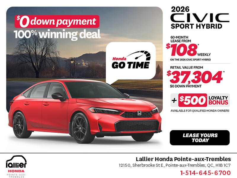 Get the 2026 Honda Civic Sedan Hybrid!