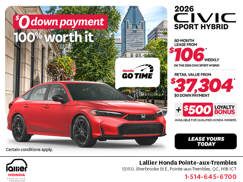 Get the 2026 Honda Civic Sedan Hybrid!