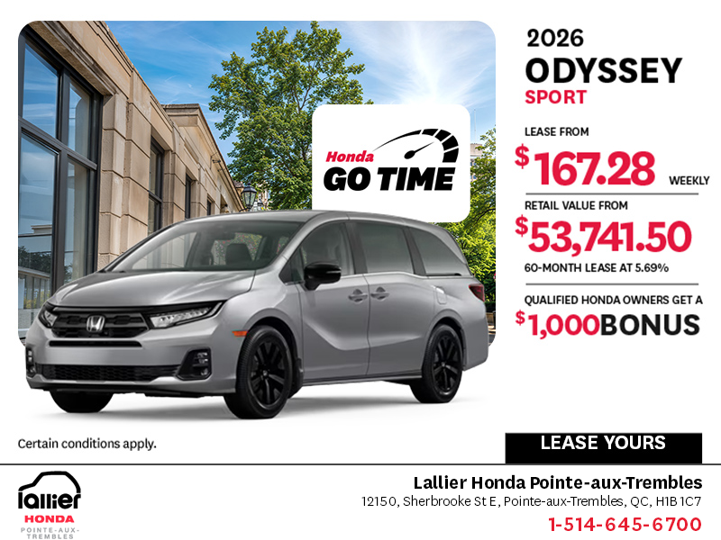 Get the 2026 Honda Odyssey!