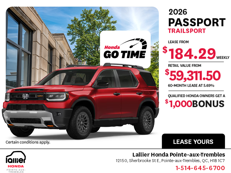 Get the 2026 Honda Passport!