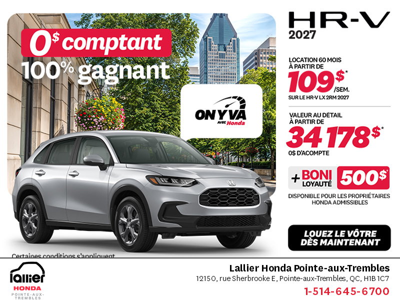 Obtenez la Honda HR-V 2027!