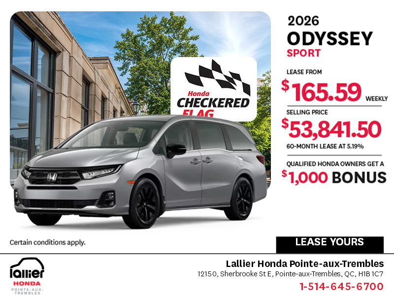 Get the 2026 Honda Odyssey!