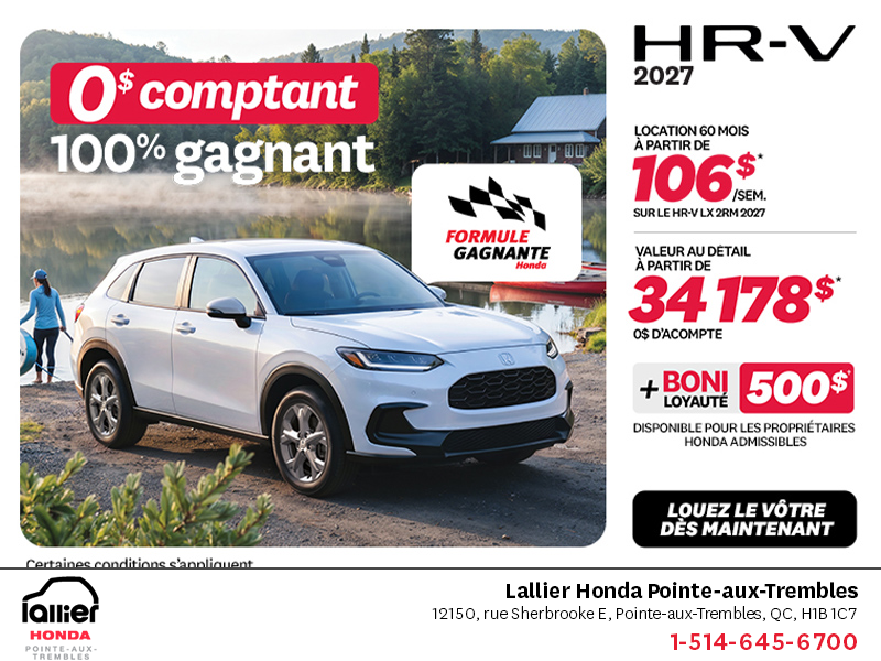 Obtenez la Honda HR-V 2027!