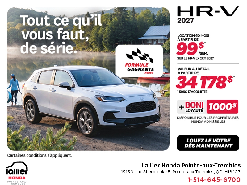 Obtenez la Honda HR-V 2027!