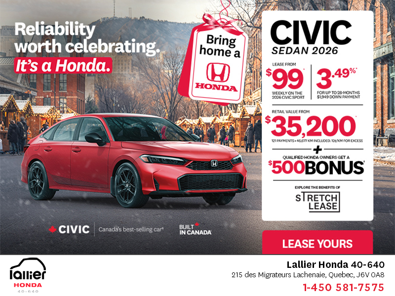 Get the 2026 Honda Civic Sport!