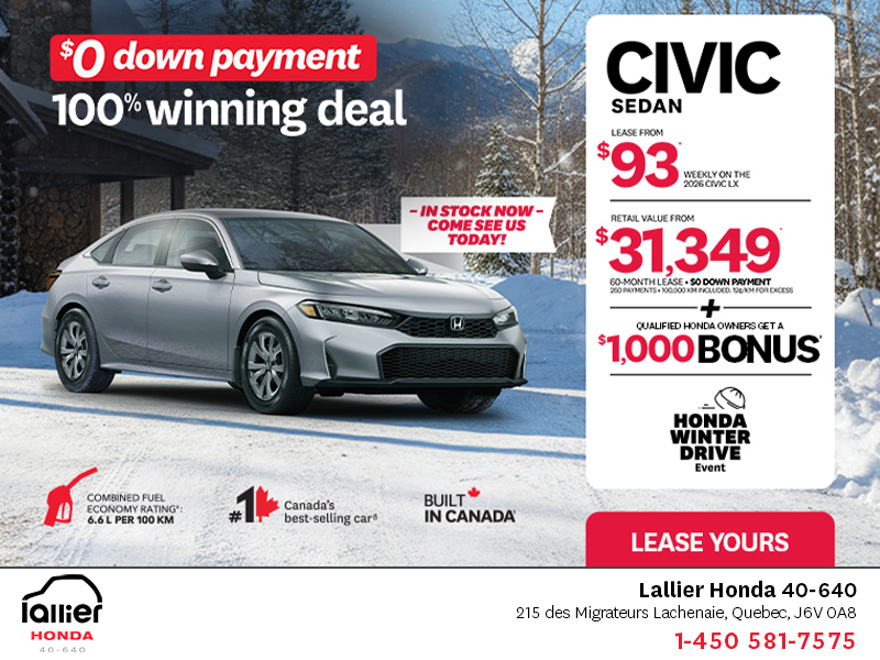Get the 2026 Honda Civic Sedan!