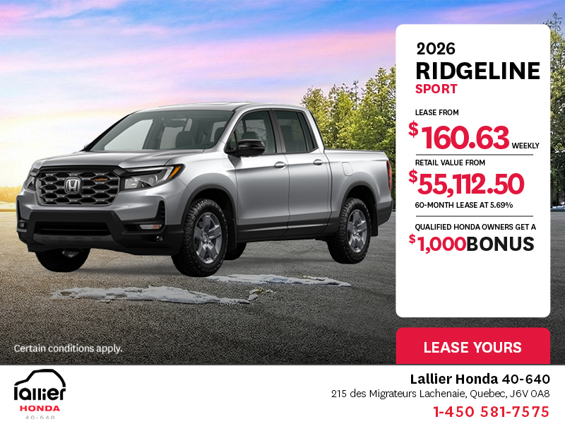 Get the 2026 Honda Ridgeline!