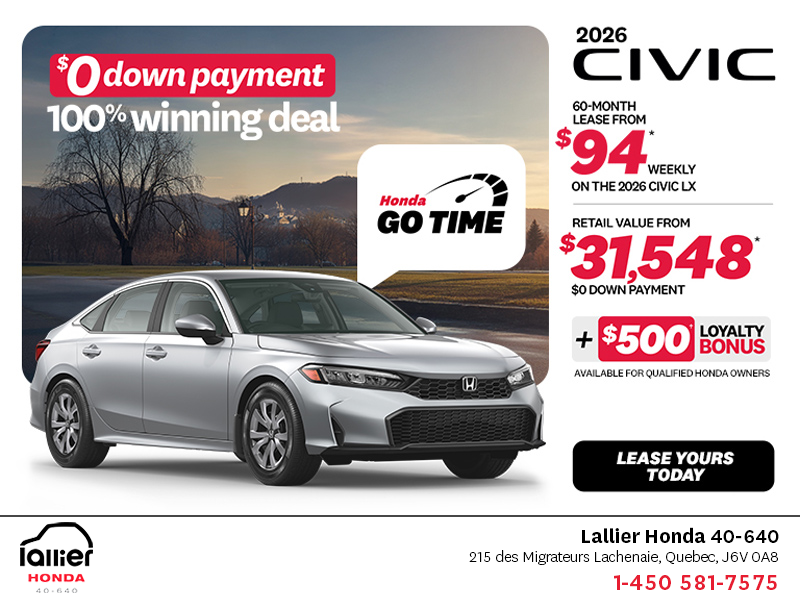 Get the 2026 Honda Civic Sedan!