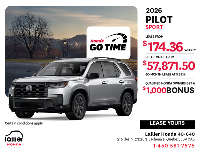 Get the 2026 Honda Pilot!