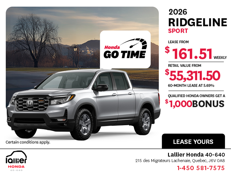 Get the 2026 Honda Ridgeline!