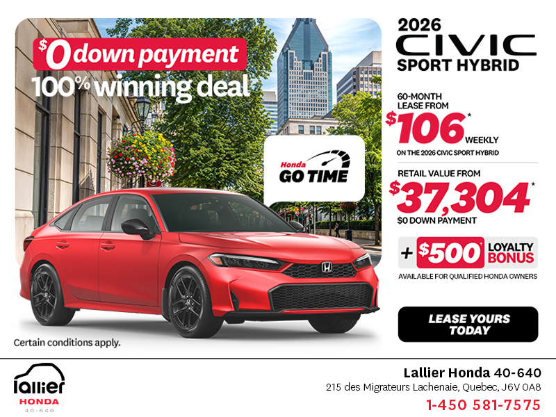 Get the 2026 Honda Civic Sedan Hybrid!