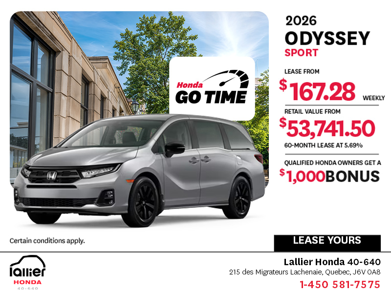 Get the 2026 Honda Odyssey!
