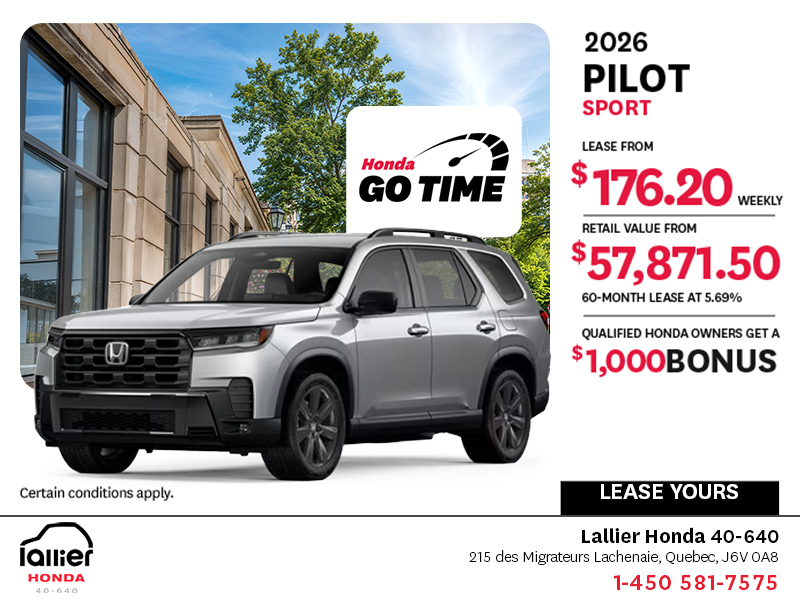 Get the 2026 Honda Pilot!