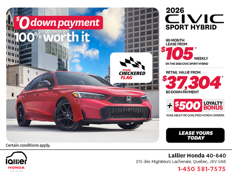Get the 2026 Honda Civic Sedan Hybrid!