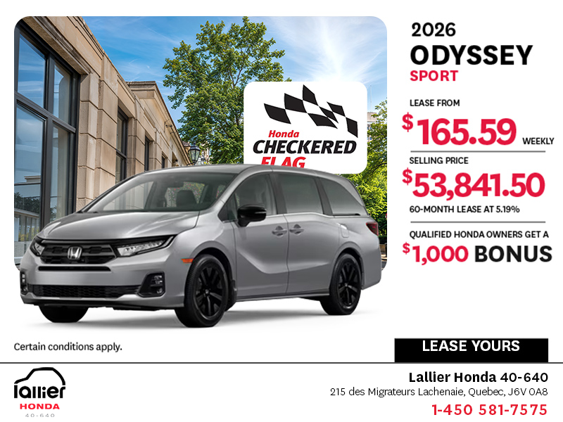 Get the 2026 Honda Odyssey!