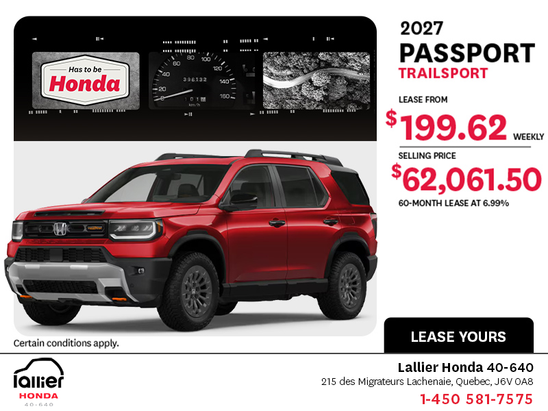 Get the 2027 Honda Passport!