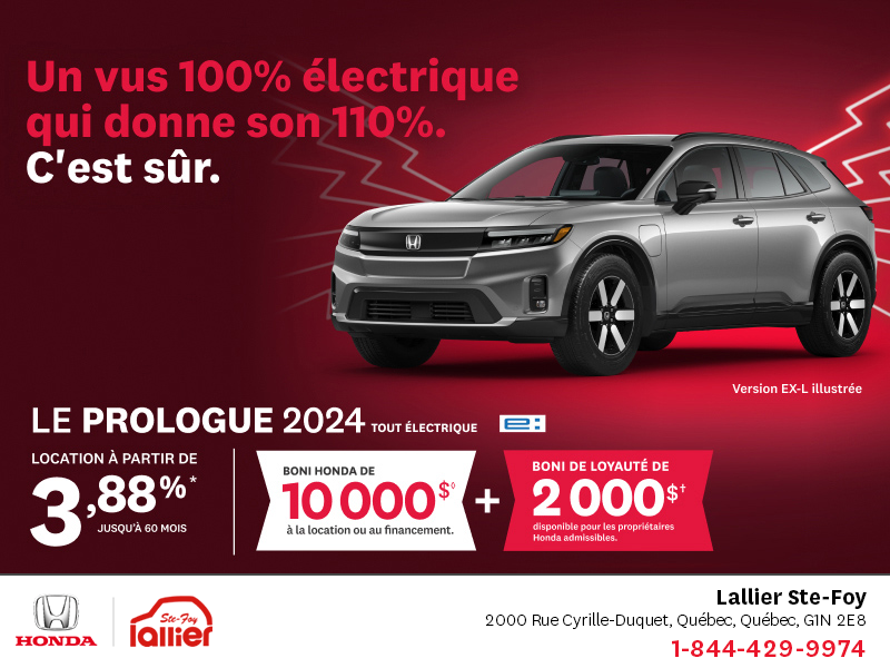 Obtenez le Honda Prologue 2024 !