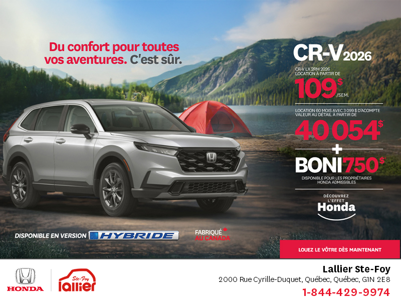 Obtenez le Honda CR-V 2026!