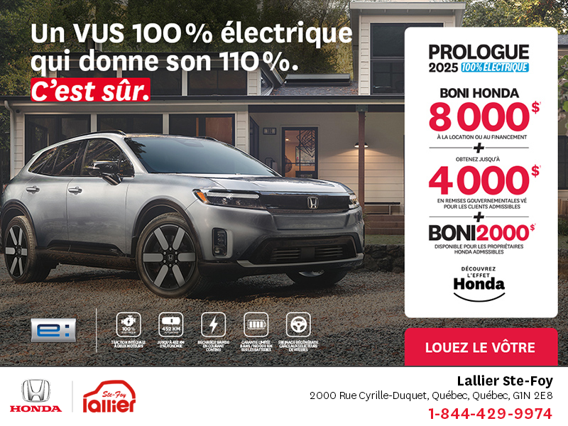 Obtenez le Honda Prologue 2025 !
