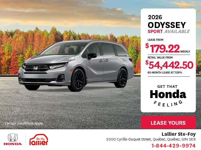 Get the 2026 Honda Odyssey!